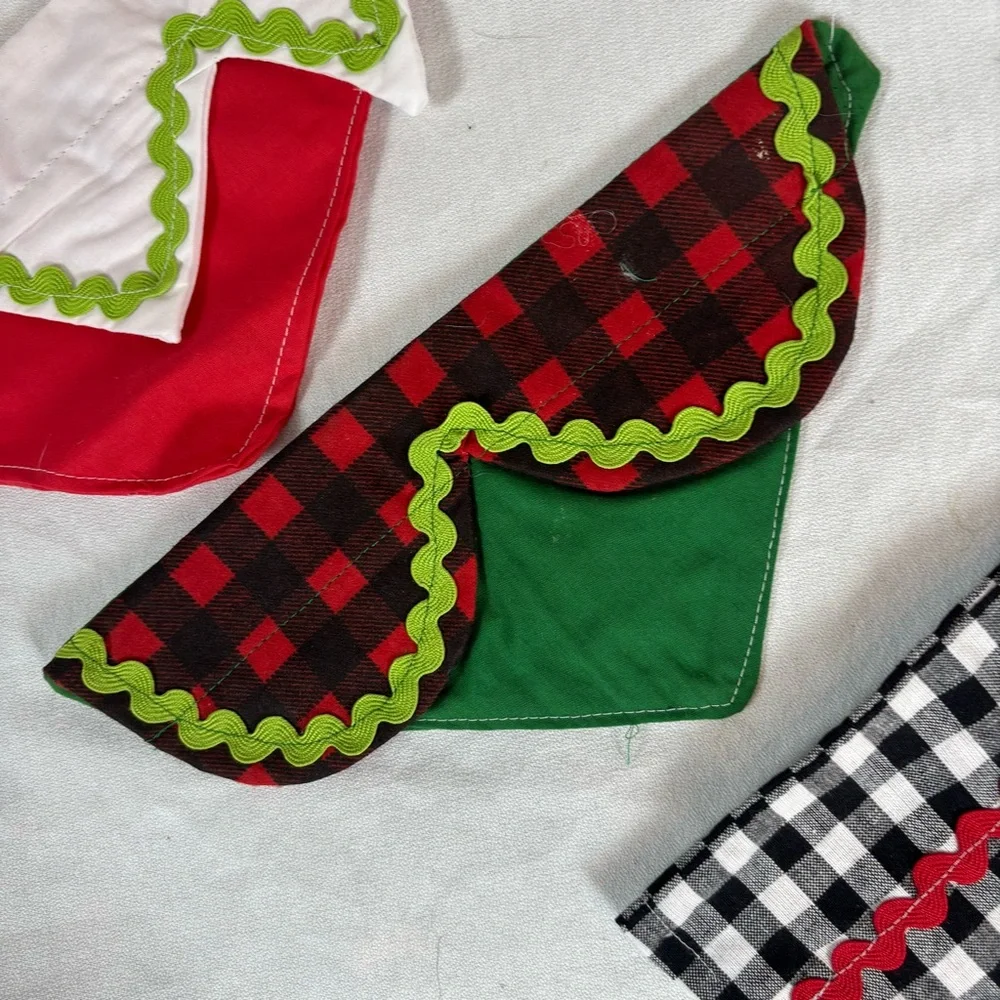 Handmade‎ Christmas Dog Collar Bandanas Set of 3 – Size Medium 9